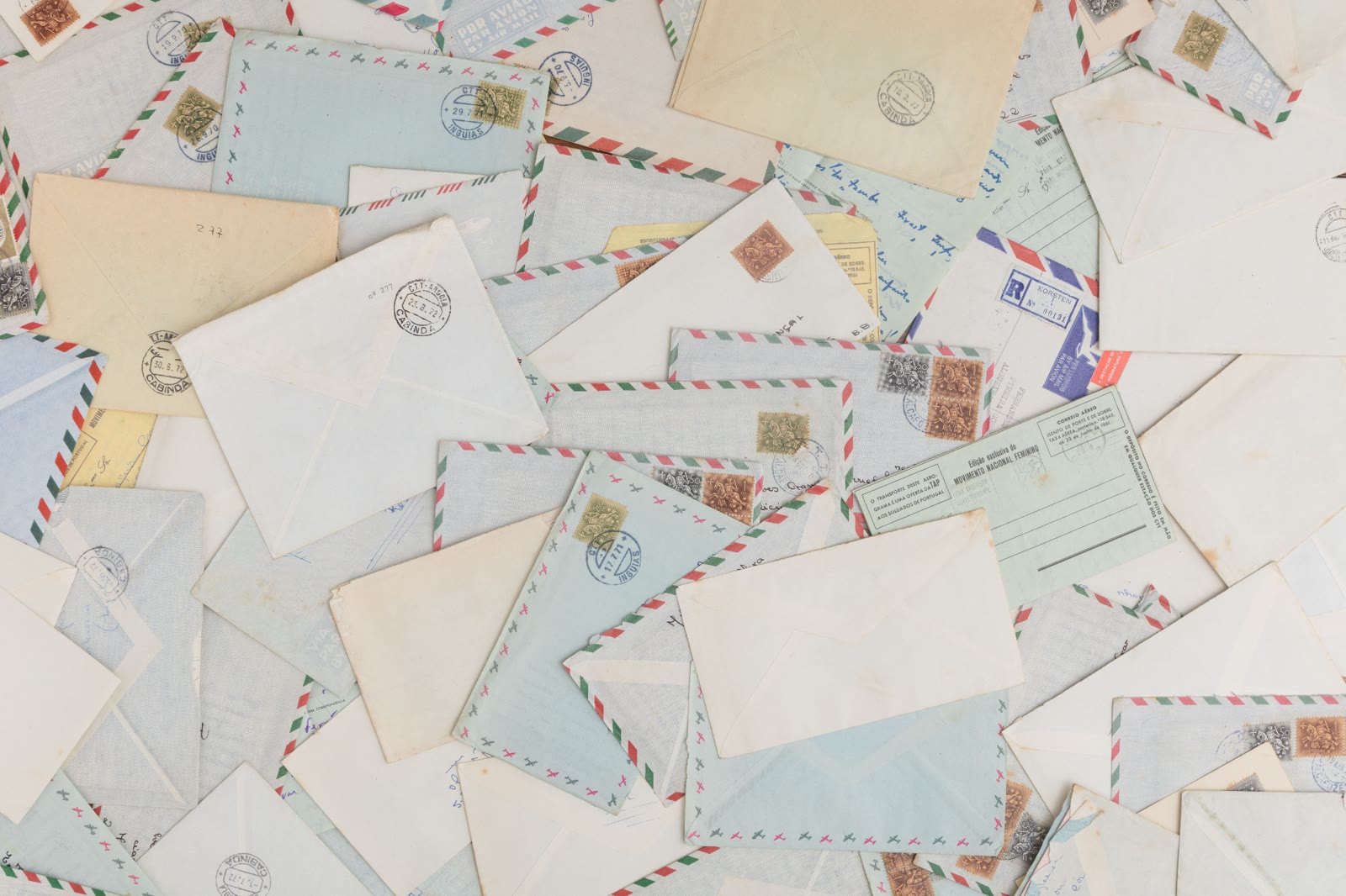 Hand-addressed envelope being written in cursive